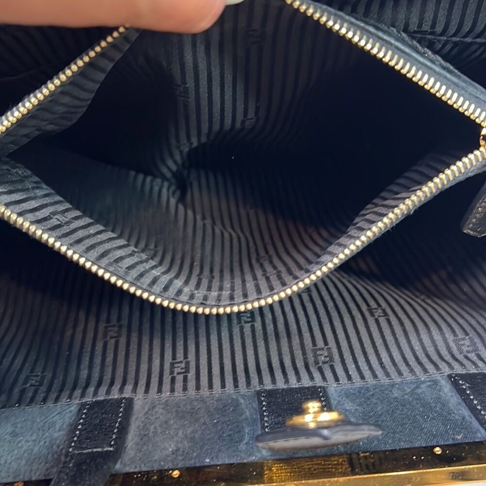 #FENDI Black Saffiano Leather Medium 2Jours Tote - Picture 12 of 16